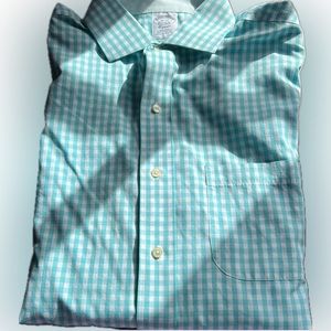 Brooks Brothers Checkered Button-Down Oxford Shirt — Size 16